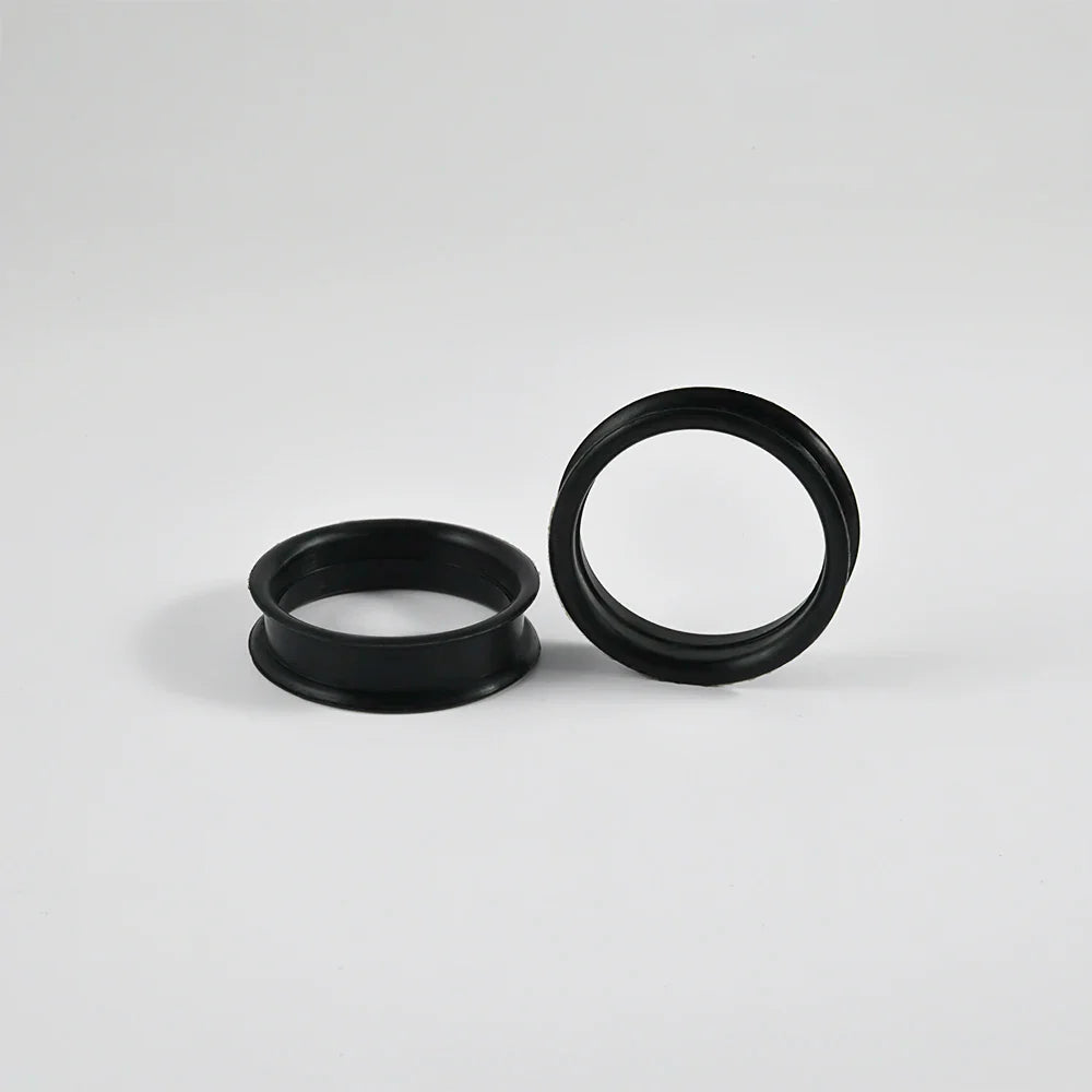 Pair of Supersize Black Silicone Double Flared Ear Tunnel Plugs — Flesh Gauge Expander Stretchers for Piercing