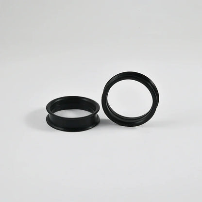 Pair of Supersize Black Silicone Double Flared Ear Tunnel Plugs — Flesh Gauge Expander Stretchers for Piercing