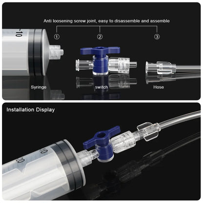 Bicycle Tubeless Tire Liquid Injection Tool — 60ML Syringe with Presta Valve Core Remover for MTB & Road Bikes