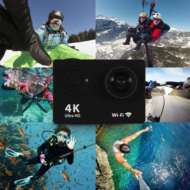 Ultra HD 4K Action Camera 30fps with WiFi – 2.0 Inch 170° Wide Angle Waterproof Helmet Sport Video Recording Camera