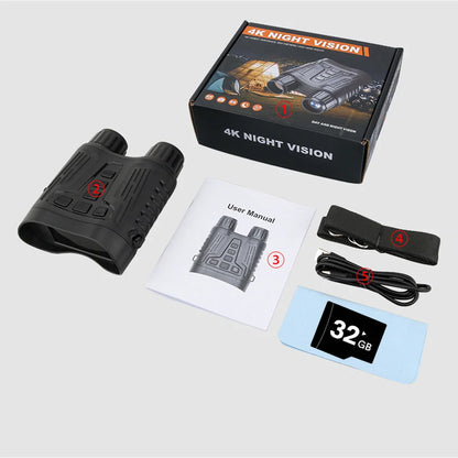 4K Digital Night Vision Goggles Binoculars | Rechargeable with 3.2" Screen & 8X Zoom for Hunting