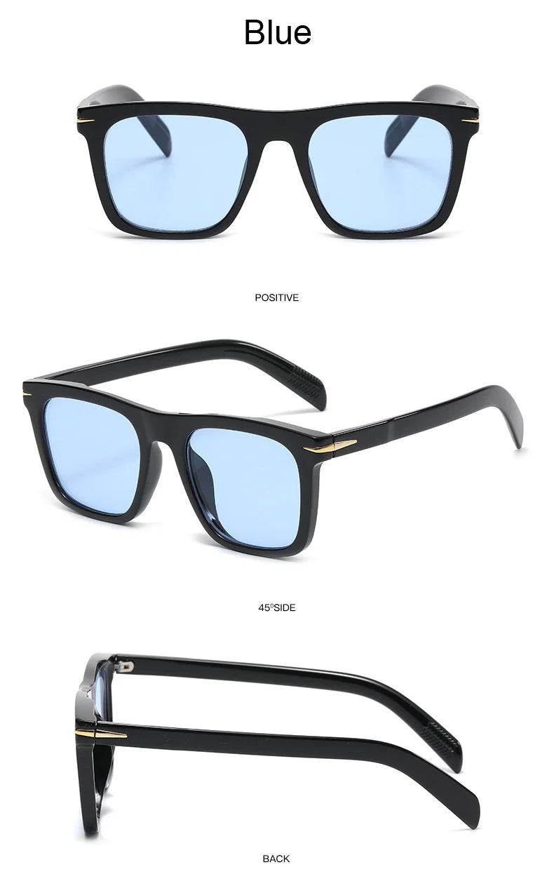 Vintage Square Sunglasses for Men – Classic Retro Gradient Designer Shades
