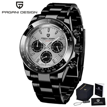 40mm PAGANI DESIGN V2 Men’s Quartz Watch – Sapphire Retro Chronograph Stainless Steel Waterproof