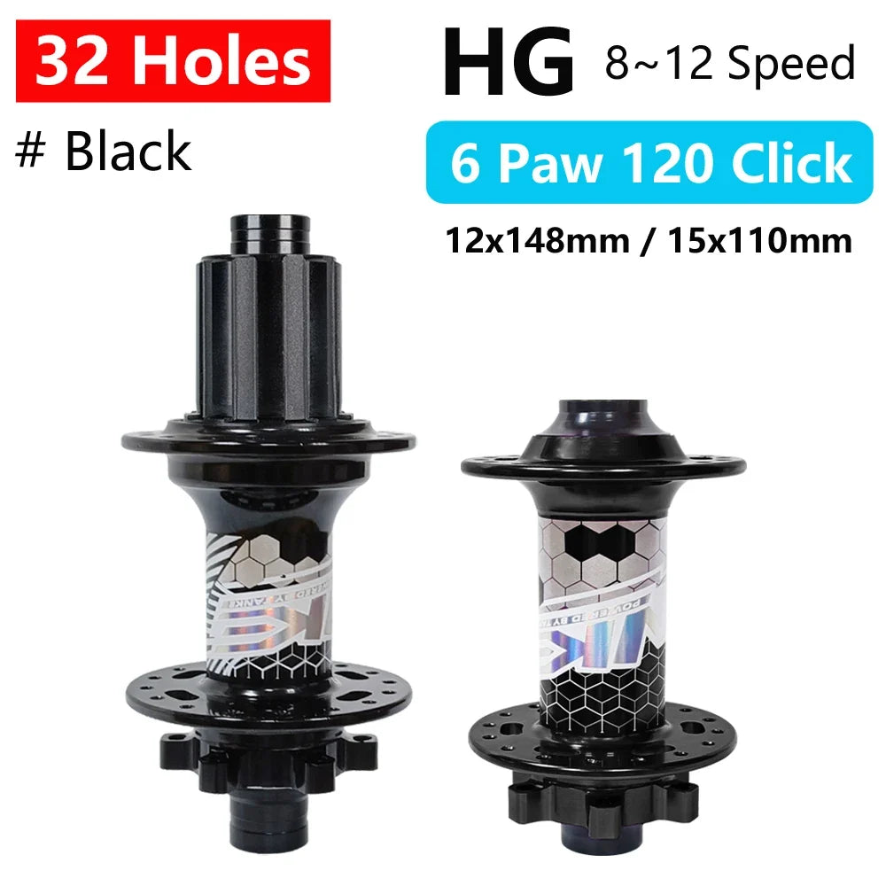 BOOST MTB Bicycle Hub - 148x12mm Aluminium Bike Hub 6 Pawls 120 Click HG XD Micro Spline 32H 8-12 Speed