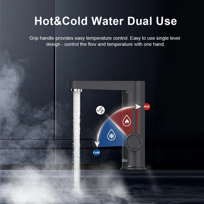 Briwellna Electric Water Heater Faucet - 2-in-1 Basin Tap Tankless Instant Hot Water Geyser 220V for Home Use