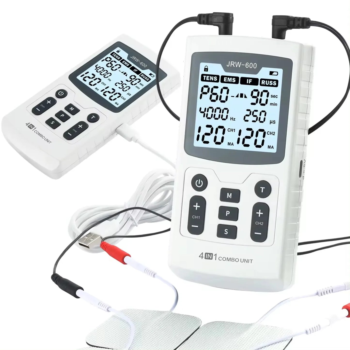 4-in-1 Electric Muscle Stimulator - EMS, IFT, RUSS, TENS High-Frequency Physiotherapy Pulse Device