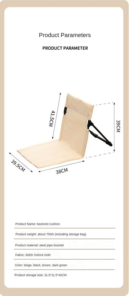 Outdoor Camping Lightweight Folding Chair – Comfortable Park, Leisure, Beach, and Lazy Chair, Portable Single Back Chair