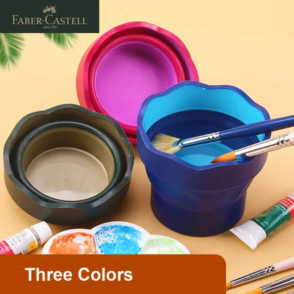 Faber Castell Portable Watercolor Paint Washing Bucket – Scalable Telescopic Folding Brush Washer Cup