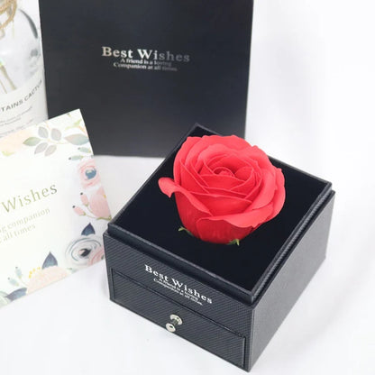 Luxury Love Heart Zircon Necklace - Rose Flower Gift Box Jewelry for Women, Girlfriends & Valentine’s Day