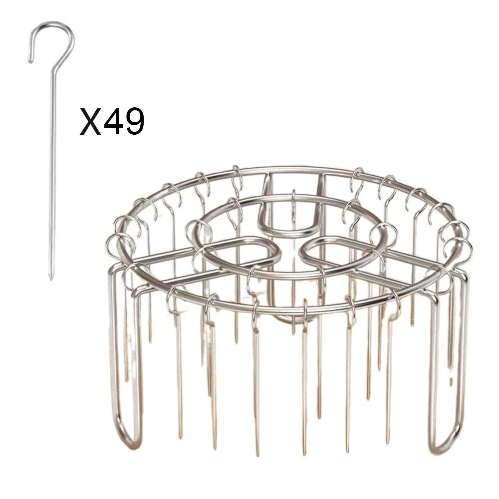 Stainless Steel Vertical BBQ Skewer Rack – Detachable Grill Holder for Kebabs, Meat & Baking Skewers