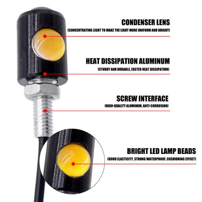 2PCS Motorcycle LED Eagle Eye Lights – Super Bright Turn Signal & Rear Tail Brake Lamps