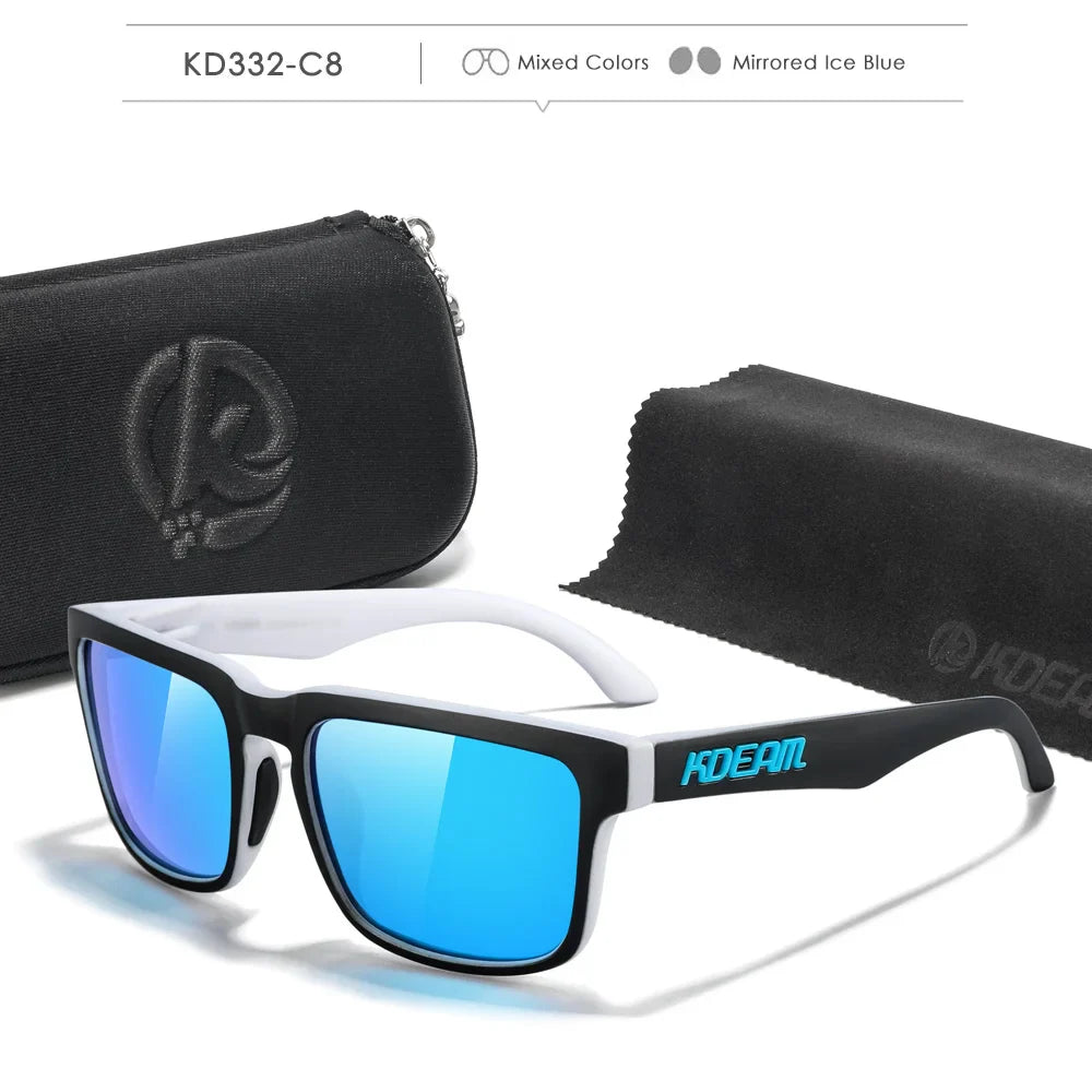 KDEAM Photochromic & Polarized Sunglasses - Category 3 Polarization, Unique Frame Surface Eyewear for Men & Women with Case