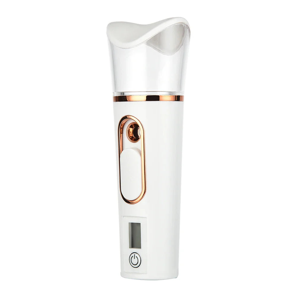 Handheld Nano Mist Sprayer Facial Steamer – Mini Portable Hydrating Skin Care Humidifier with LED Display Nebulizer Beauty Device