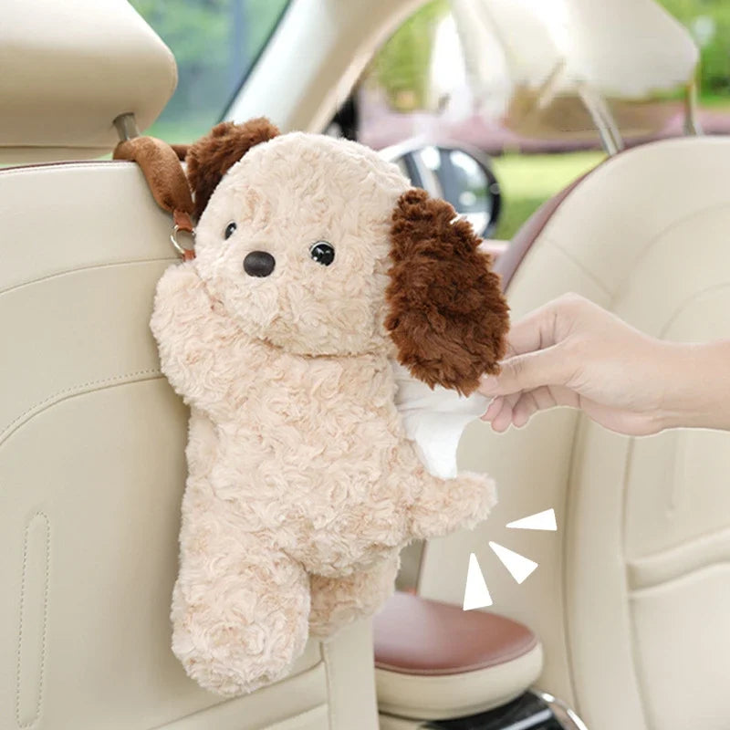 Cute Plush Car Tissue Holder - Universal Hanging Tissue Case for Vehicle & Home Decor