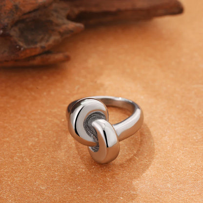 Vintage Stainless Steel Chunky Ring – Punk Irregular Adjustable Open Ring for Women, Wedding Jewelry Gift