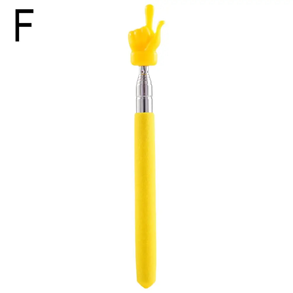 Retractable Teacher Pointer — Stainless Steel Telescopic Finger Design Stick for Classroom Teaching Supplies