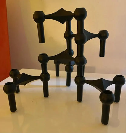 Metal Molecular Structure Candle Holder – Nordic Silver Candelabra Centerpiece for Living Room Decor & Gift
