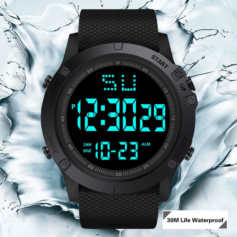 Men's Sport Watch – Multifunction Military Digital Watch, Waterproof, Luminous LED, Big Dial for Kids, Students, and Outdoors
