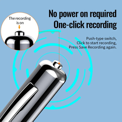 Digital Voice Recorder Pen — Professional Audio WAV Recording, Rechargeable Dictaphone & MP3 Player