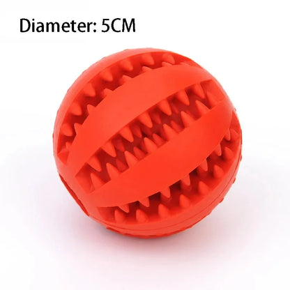 Natural Rubber Dog Chew Toy Ball – Extra Tough 5cm Interactive Tooth Cleaning Pet Treat & Training Toy