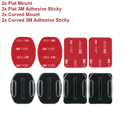 GoPro Helmet Adhesive Mount Kit – Flat & Curved 3M Sticky Mounts for GoPro Hero 5–12, Insta360 X3 & DJI Action Cameras