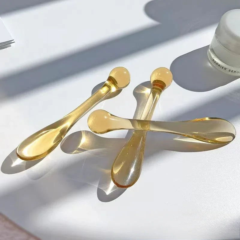 3PCS Transparent Eye Cream Applicator & Massage Roller – Plastic Facial Mask & Skin Care Spatulas