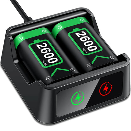 BEBONCOOL C100 Rechargeable Battery Pack – 2×5520mWh Batteries with Charging Cable for Xbox Series S/X & Xbox One S/X/Elite