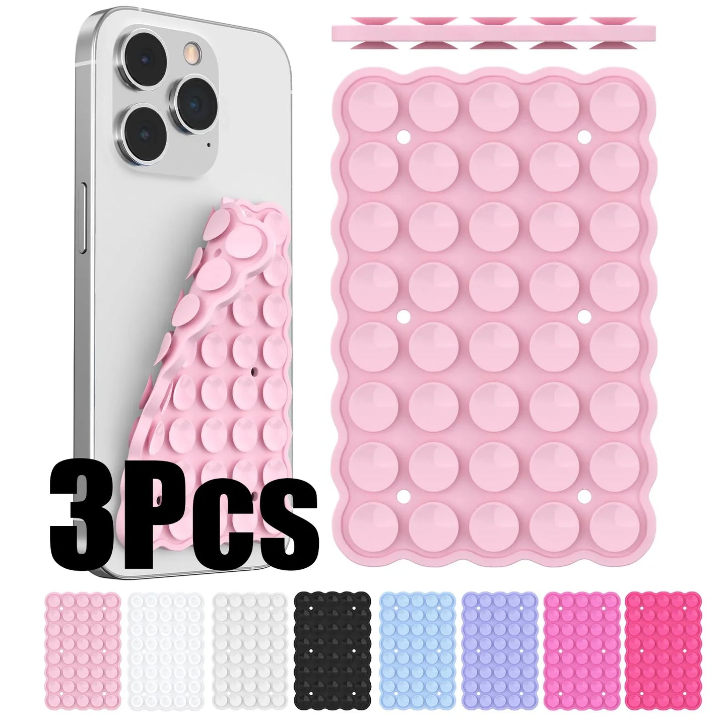 Silicone Suction Cup Phone Holder – Double-Sided, Anti-Slip Mobile Mount, Detachable Rubber Pad for Smartphones