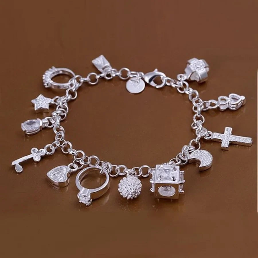 Hot Sale 925 Sterling Silver Solid Chain Bracelet — Charm Fashion Jewelry for Women & Men, Party, Wedding Gift