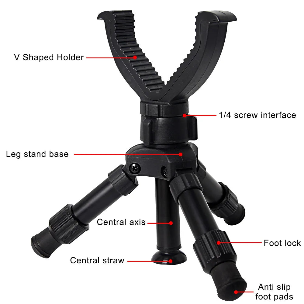 Portable Adjustable Rifle Tripod — Gun Support Monopod for Hunting & Outdoor Practice