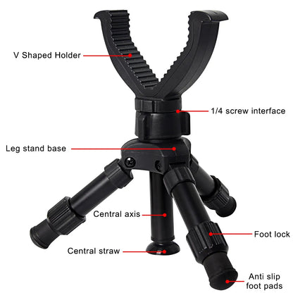 Portable Adjustable Rifle Tripod — Gun Support Monopod for Hunting & Outdoor Practice