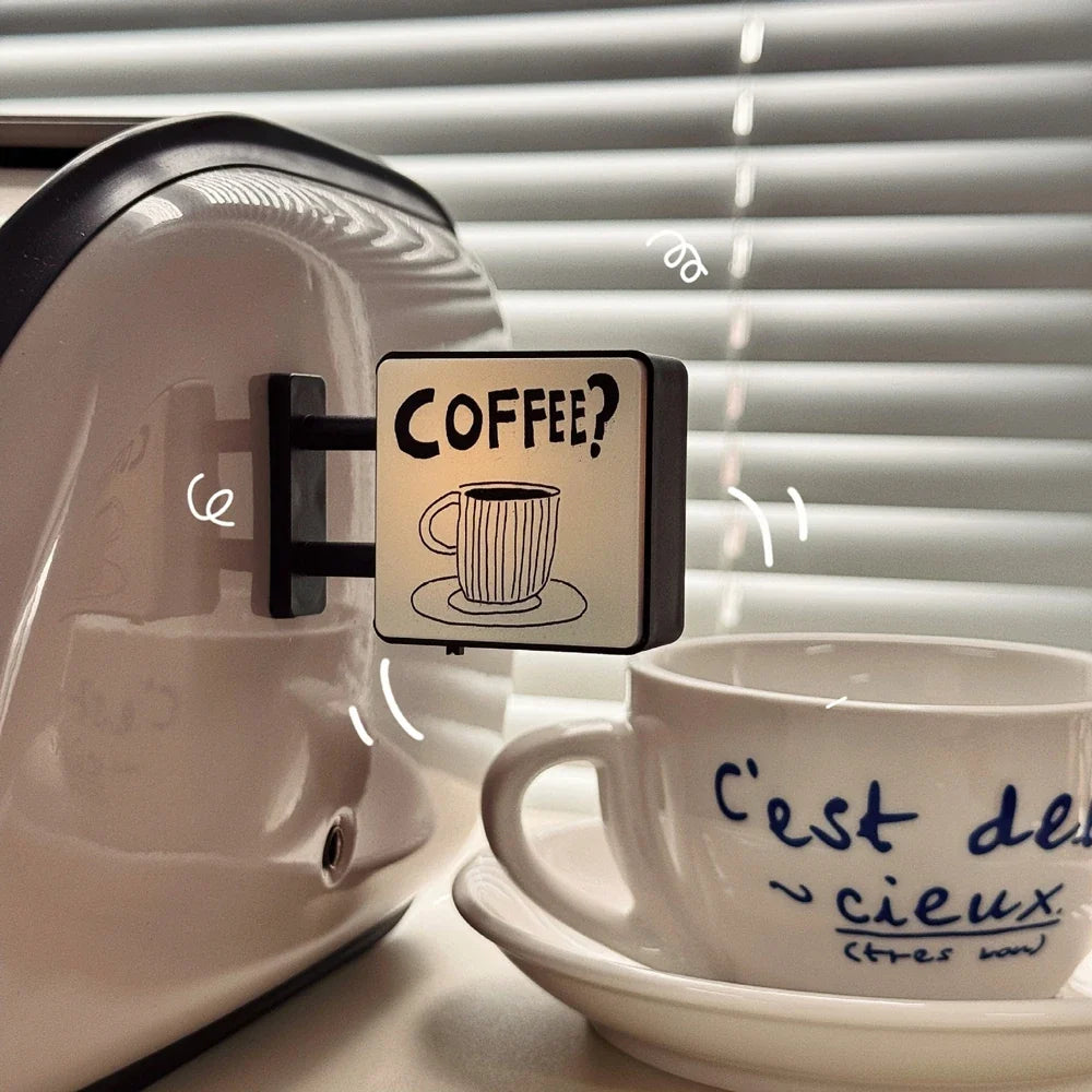 Mini Coffee Lightbox Fridge Magnet - Creative Luminous Magnetic Souvenir for Home Decor and Gifts