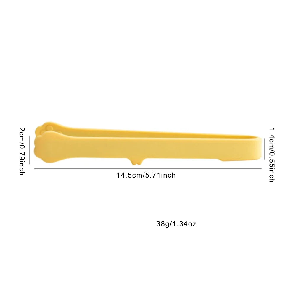 5.71inch Non-Slip Cat Paw Silicone Tongs – Cute Japanese Cartoon BBQ & Baking Food Clip Kitchen Gadget