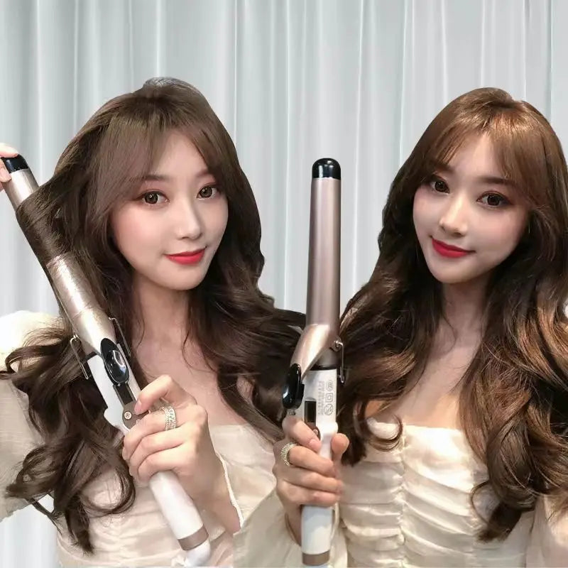 Professional Electric Hair Curler – 9-38mm Temperature Adjustable Curling Iron Wand with LCD Display