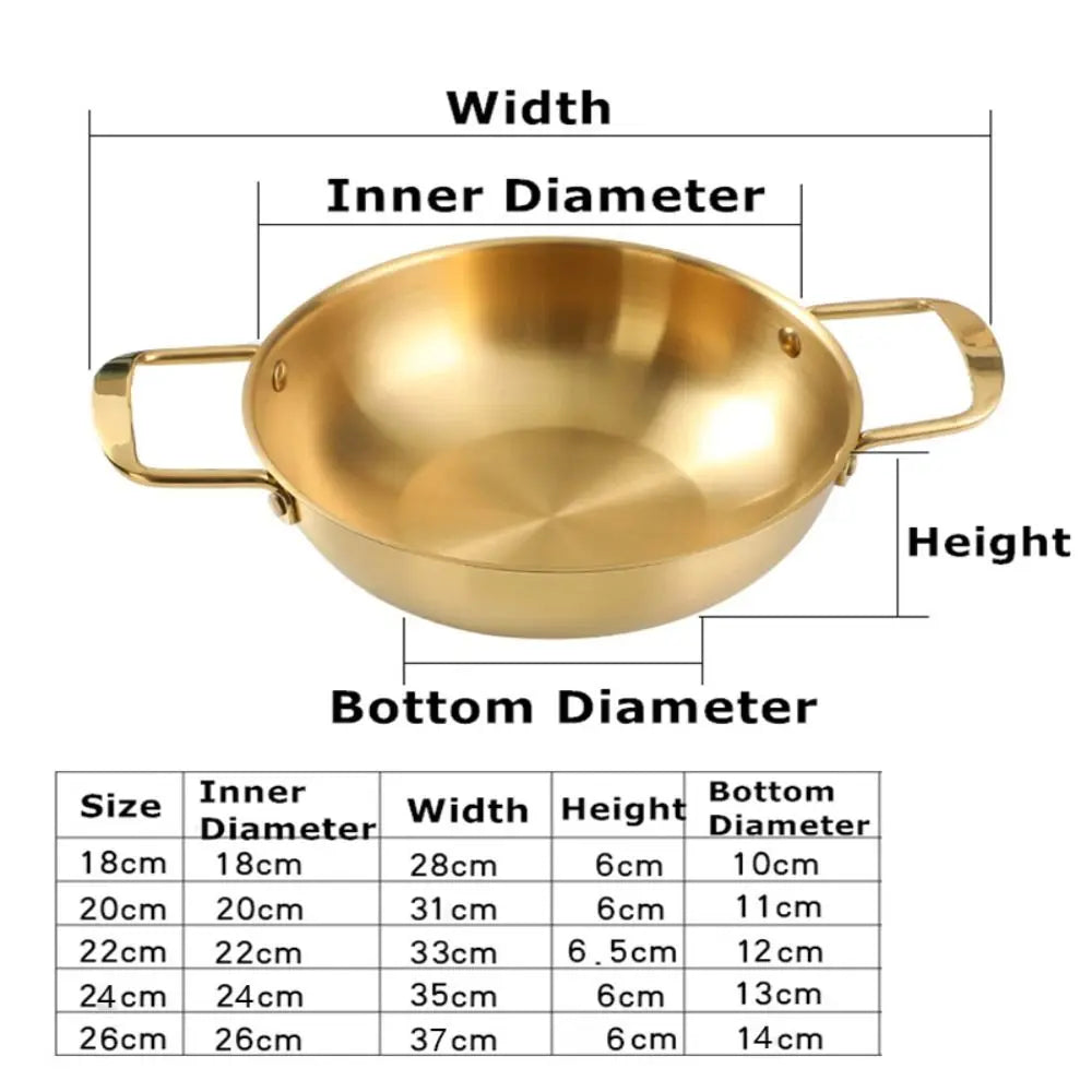 Stainless Steel Saucepan & Dry Pot – Paella Pan with Handle for Home Cooking, Seafood, Rice & Picnic Use