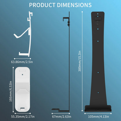 Steel Wall Mount Bracket for PS5 Slim – Stable Metal Wall Stand with Controller & Headphone Holder P5227