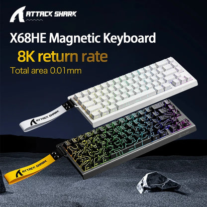 ATTACK SHARK X68HE Magnetic Gaming Keyboard - X68 Pro Rapid Trigger 8000Hz Mechanical Keyboard