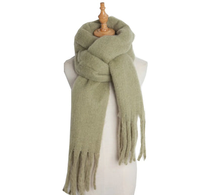 Luxury Women’s Winter Scarf – Cashmere Pashmina Shawl Wrap, Thick Soft Solid Tassel Scarf Long Stole