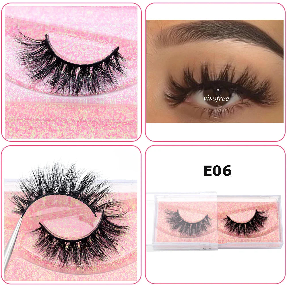 3D Real Mink False Eyelashes – Thick Handmade Strip Lashes with Glitter Packing for Makeup Beauty D101