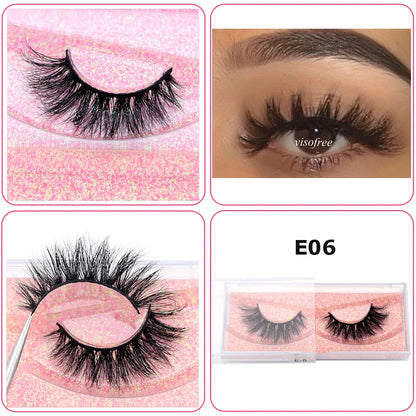 3D Real Mink False Eyelashes – Thick Handmade Strip Lashes with Glitter Packing for Makeup Beauty D101