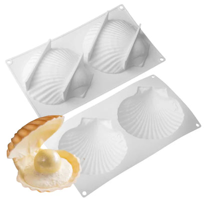 Meibum Marine Theme Silicone Cake Molds – Shell & Pearl Design, Food-Grade Baking & Cake Decorating Tools