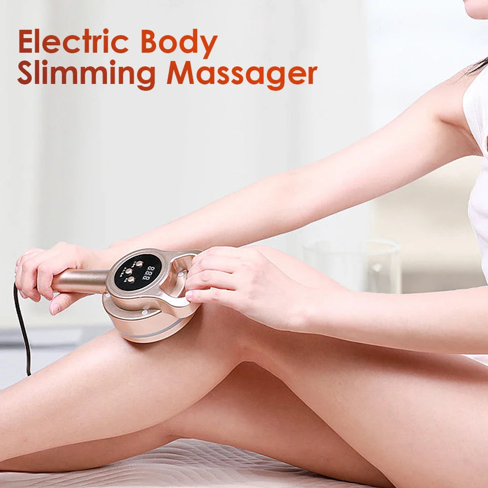 Electric Meridian Brush with Heating – Slimming Anti-Cellulite Fat Burner, Micro-Current Guasha Lymphatic Drainage Massage