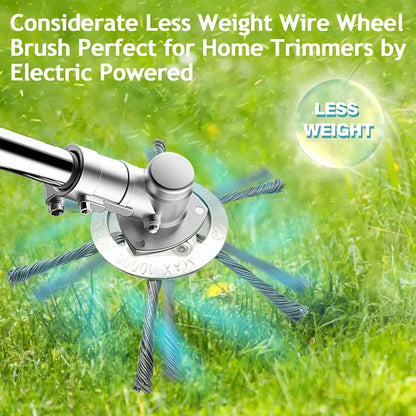 LUSQI Steel Wire Wheel Grass Trimmer Head – 6/8/9 Inch Universal Brush Cutter Attachment for Weed, Moss & Rust Removal for Straight Shaft Trimmers