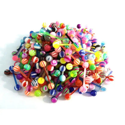 10/60PCS Clear Acrylic Body Jewelry – Transparent Lip, Ear, Nose, Tongue, Eyebrow & Belly Rings