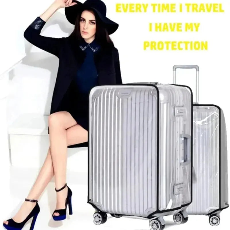 Full Transparent Luggage Cover – Waterproof, Dustproof, Durable PVC Suitcase Protector for Travel