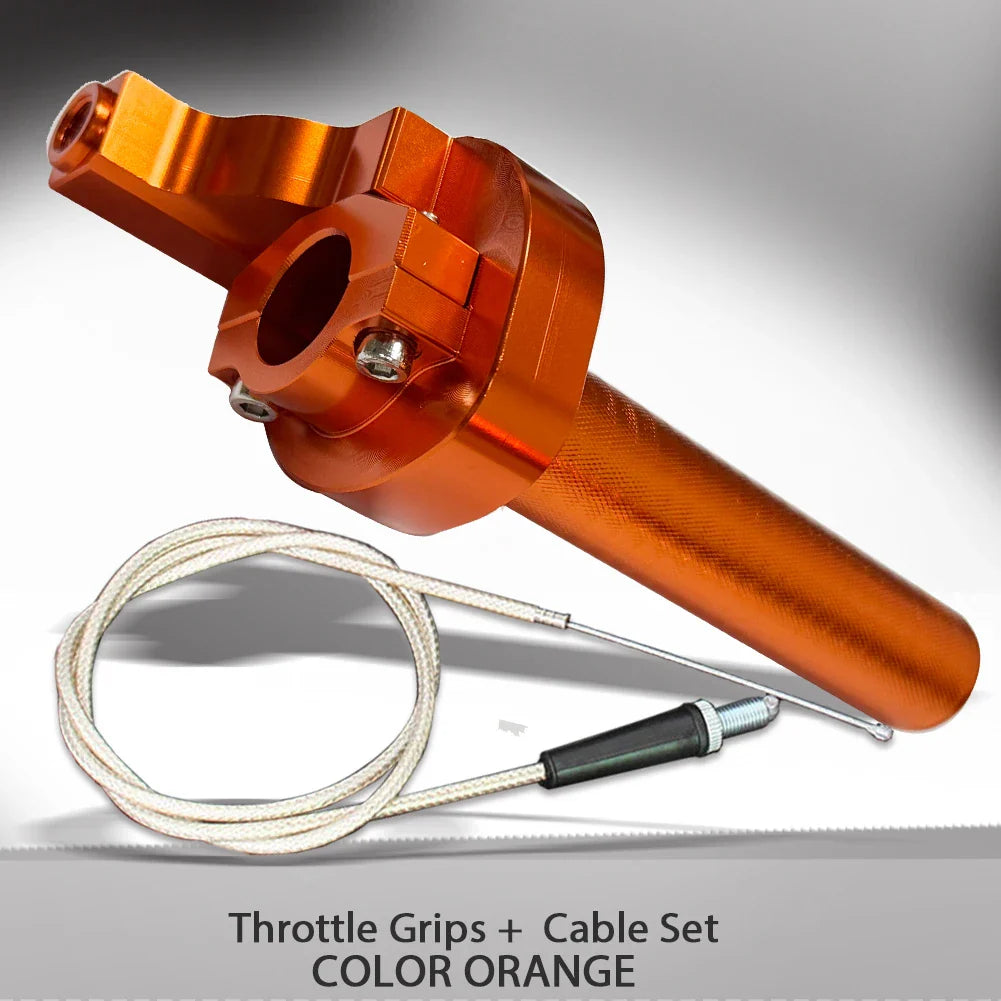 7/8" Quick Action Throttle Grip with Cable — Twist Gas Throttle Set for 50cc–150cc Motorcycle, Moped, Scooter, Bike (M10*1.5)