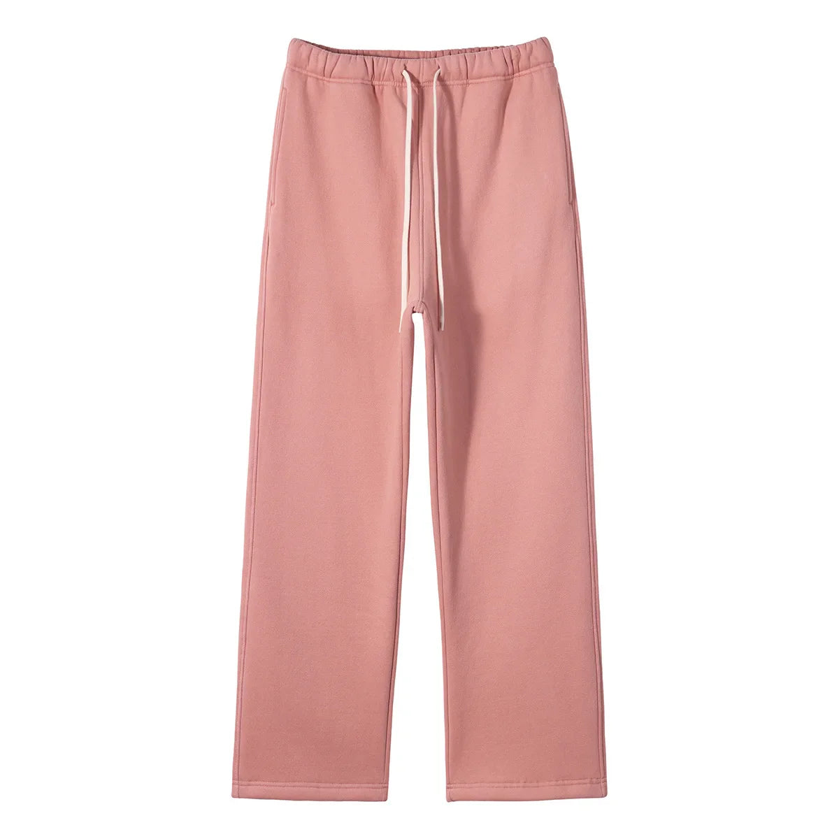 Straight-Lined Solid Color Cashmere Sweatpants – Soft Cozy Lounge Pants