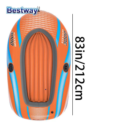 Bestway 61136/61140/61142/61146 Heavy-Duty Inflatable Kayak – 1-3 Person PVC Rafting Boat for Adventure & Thrilling Rides