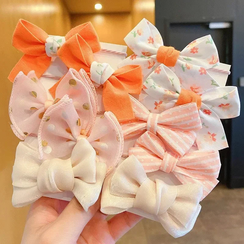 10 Pcs Baby Girl Flower Hair Bands Set – Cute Colorful Soft Scrunchies Ponytail Holders for Kids
