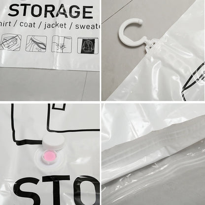 Hanging Vacuum Storage Bags - Space Saver Bags for Clothes, Vacuum-Sealed for Suits, Dresses, Jackets